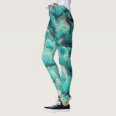 Leggings Jambes d'Aqua en pierre Tourbillonnant turquoise (Gauche)