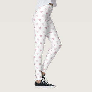 Leggings Jambes de bonbons de coeur rose pour femmes Coeu