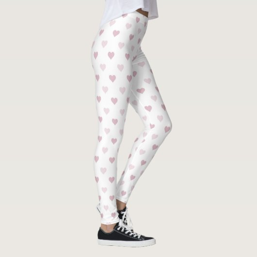 Leggings Jambes de bonbons de coeur rose pour femmes | Coeu (Droite)