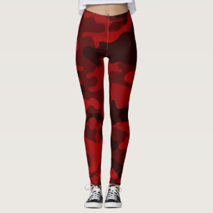 Leggings Jambes de camouflage rouge foncé