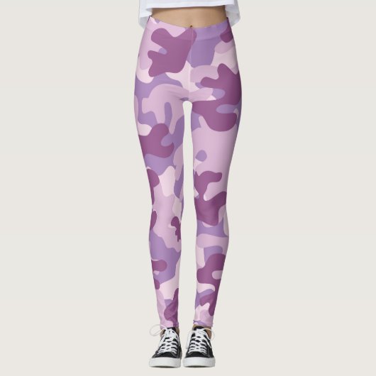 Leggings Jambes de camouflage violet (Devant)