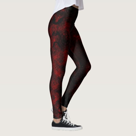 Leggings Jambes de chaume à tartines rouge et noire (Droite)