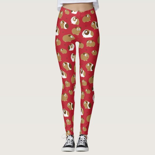 Leggings Jambes de cochons de Guinée mignonne (Devant)