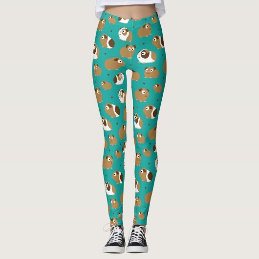 Leggings Jambes de cochons de Guinée mignonne (Devant)