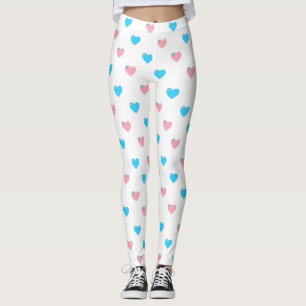 Leggings Jambes de coeur moyen de la Fierté trans