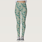 Leggings Jambes de contes de sirène gris et vert (Devant)