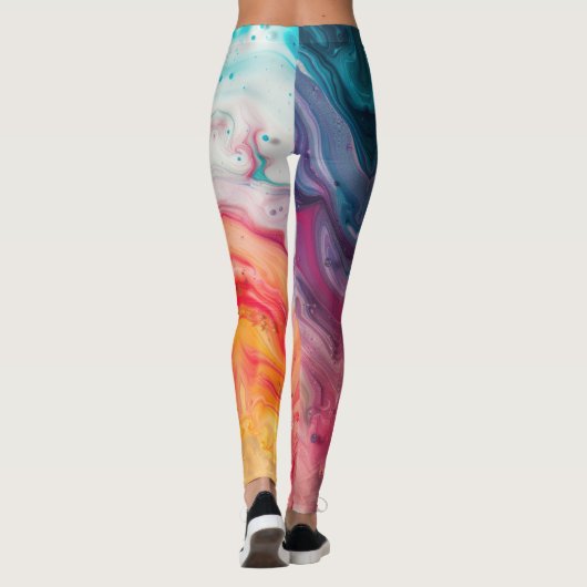 Leggings Jambes de costume Abstraites et colorées (Dos)