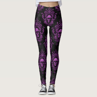 Leggings Jambes de crâne mauve mystique