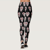 Leggings Jambes de crâne noir et rouge (Dos)