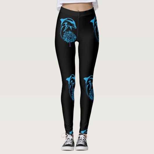 Leggings Jambes de dauphins Abstraites (Devant)
