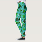 Leggings Jambes de dessin de grenouilles amusantes (Gauche)