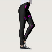 Leggings Jambes de face de lettre violette (Droite)