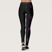 Leggings Jambes de face de lettre violette (Dos)