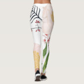 Leggings Jambes de femmes Bébé Cosmos rose sur blanc (Dos)