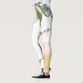 Leggings Jambes de femmes Bébé Cosmos rose sur blanc (Gauche)
