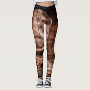 Leggings Jambes de femmes Bottes de cowboy en bois d'étable