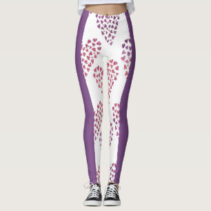 Leggings Jambes de femmes Motifs pourpres/cardiaques
