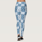 Leggings Jambes de femmes - Plaid bleu (Dos)