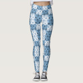 Leggings Jambes de femmes - Plaid bleu (Devant)