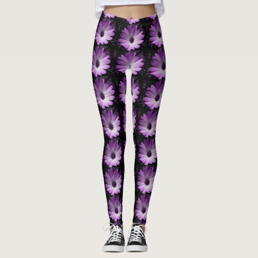 Leggings Jambes de fleur pourpre (Devant)