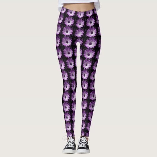 Leggings Jambes de fleur pourpre (Devant)
