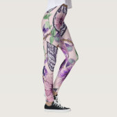 Leggings Jambes de fleurs Roses violettes (Droite)