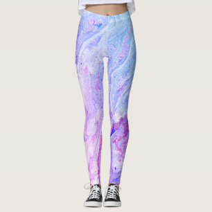 Leggings Jambes de marbre bleu-violet Extraordinaires