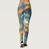 Leggings Jambes de Motif Abstrait Palm Leaf (Dos)