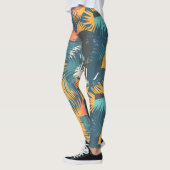 Leggings Jambes de Motif Abstrait Palm Leaf (Gauche)