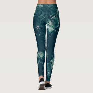 Leggings Jambes de palmier vert pâle