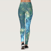 Leggings Jambes de palmier vert pâle (Dos)
