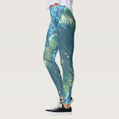 Leggings Jambes de palmier vert pâle (Gauche)