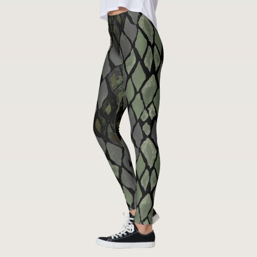 Leggings Jambes de serpent vert (Gauche)