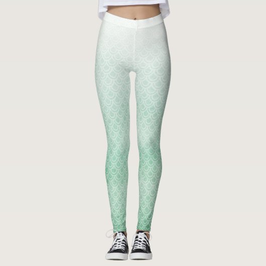 Leggings Jambes de sirène verte (Devant)