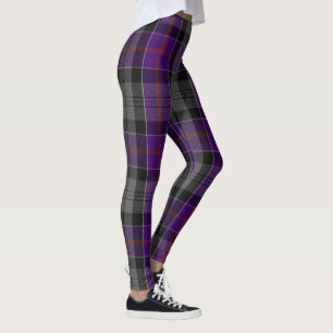 Leggings Jambes de Tartan écossaise violette gris gris gri