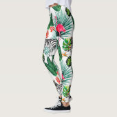 Leggings Jambes de zèbre et de Flamant rose (Gauche)
