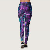 Leggings Jambes d'eau violette Opale - Cristaux Abstraits (Dos)