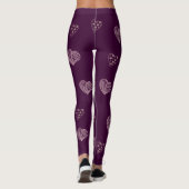 Leggings Jambes des Coeurs de Doodle violet (Dos)