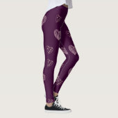 Leggings Jambes des Coeurs de Doodle violet (Droite)