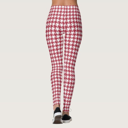 Leggings Jambes des femmes de Red Houndstooth (Dos)