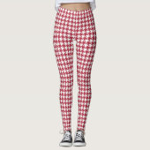 Leggings Jambes des femmes de Red Houndstooth (Devant)