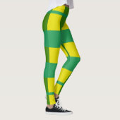 Leggings Jambes des femmes vertes/jaunes (Droite)