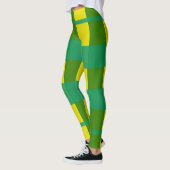 Leggings Jambes des femmes vertes/jaunes (Gauche)