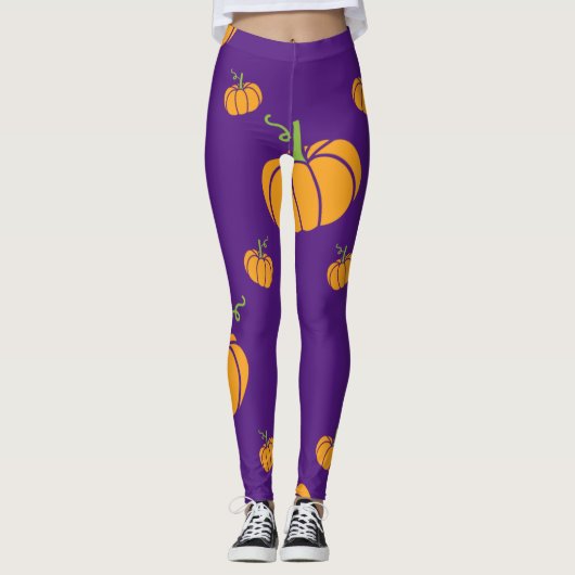 Leggings Jambes d'Halloween Éffrayantes pourpres (Devant)