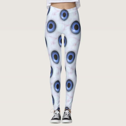 Leggings Jambes d'yeux bleu déplaisant (Devant)