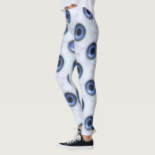 Leggings Jambes d'yeux bleu déplaisant (Gauche)