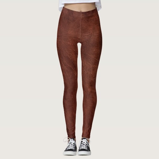Leggings Jambes en cuir Brown (Devant)
