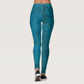 Leggings Jambes en cuir turquoises (Dos)