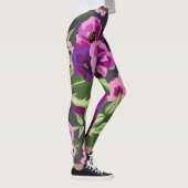 Leggings Jambes florales violettes, roses, vertes (Droite)
