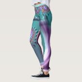 Leggings Jambes fractées turquoises et pourpres (Gauche)